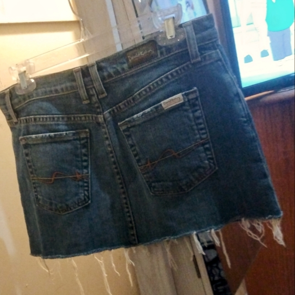 David Kahn Juniors' Distressed Denim Mini Skirt